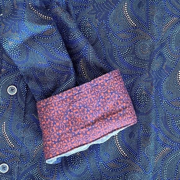DANIEL Hechter Paris Long Sleeve Button Down Shirt, Blue Paisley, 2XL - Picture 8 of 16